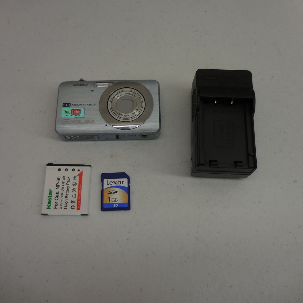 Casio Exilim EX-Z85 9.1MP Digital Camera Blue Bundle with Battery & SD Card